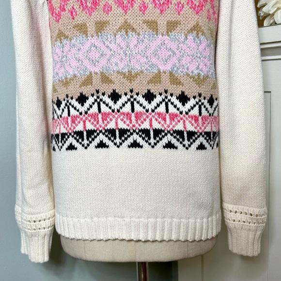 Talbots Cowl Neck Fair Isle Print Long Sleeve Sweater XL - Picture 11 of 13